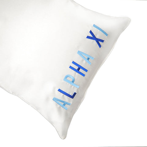 Alpha Xi Delta Embroidered Satin Pillowcase