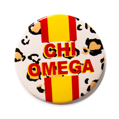 Chi Omega CHEETAH Stripe Button