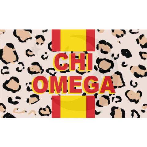 Chi Omega CHEETAH Stripe Flag