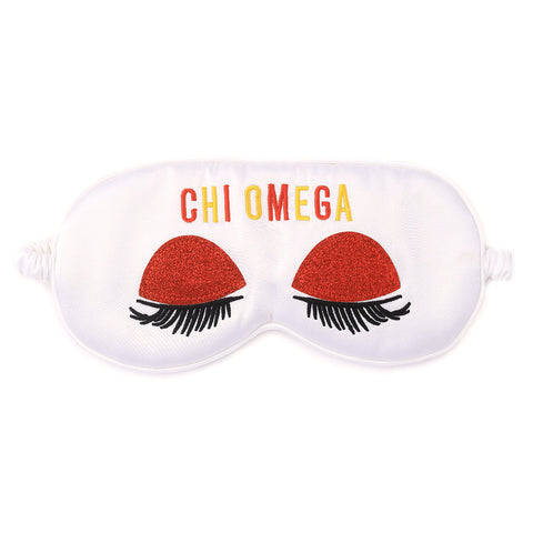 Chi Omega Embroidered Satin Sleep Mask