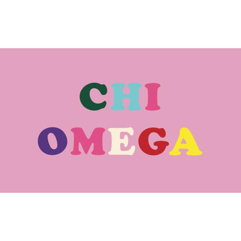 Chi Omega Colorful Letter Flag