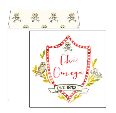 Chi Omega MOTIF Greeting Card with Liner