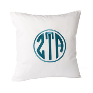 Zeta Tau Alpha Circle Monogram Pillow