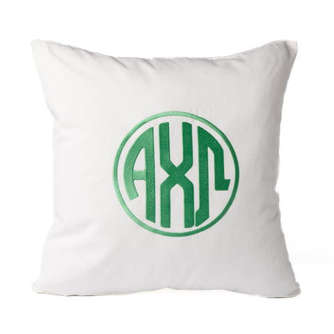 Alpha Chi Omega Circle Monogram Pillow