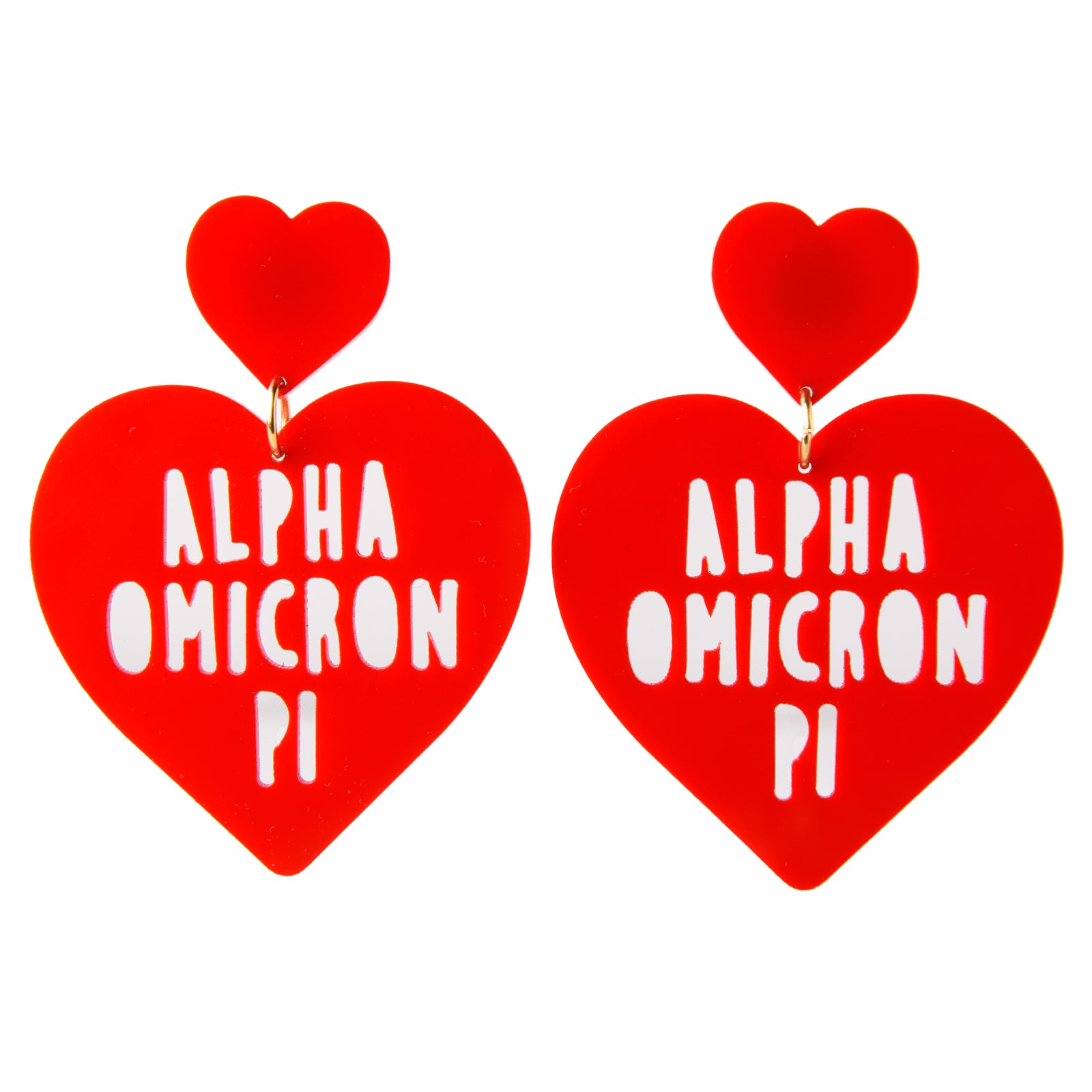 Alpha Omicron Pi Sweet Heart Earring