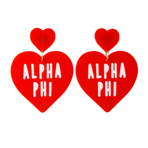 Alpha Phi Sweet Heart Earring