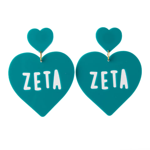 Zeta Tau Alpha Sweet Heart Earring