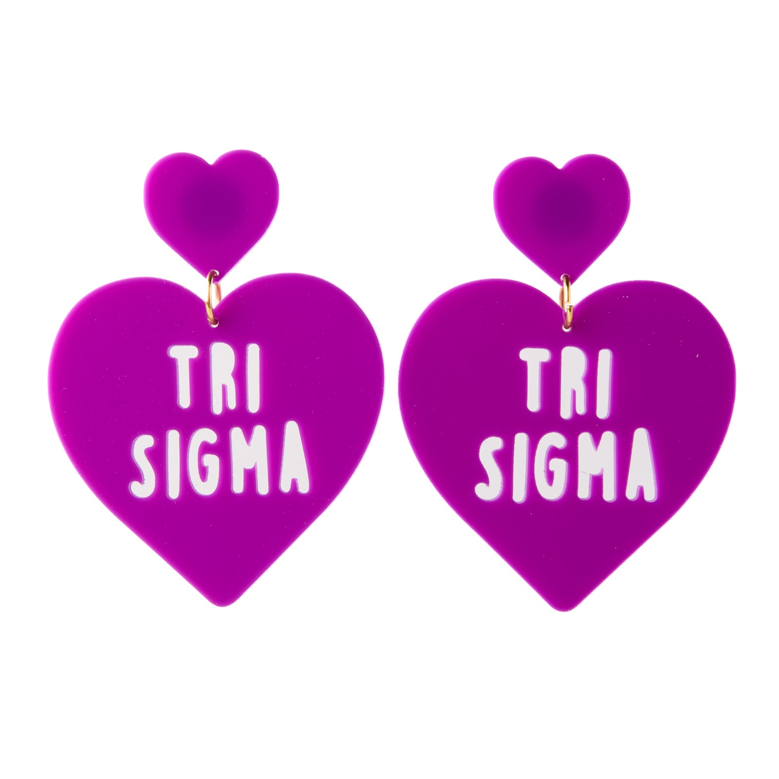 Tri-Sigma Sweet Heart Earring