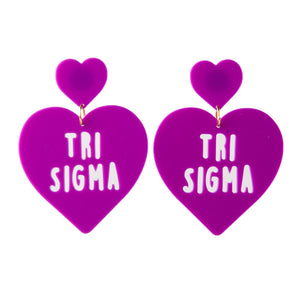 Tri-Sigma Sweet Heart Earring