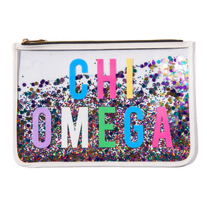 Chi Omega Confetti Multi Color Cosmetic Bag