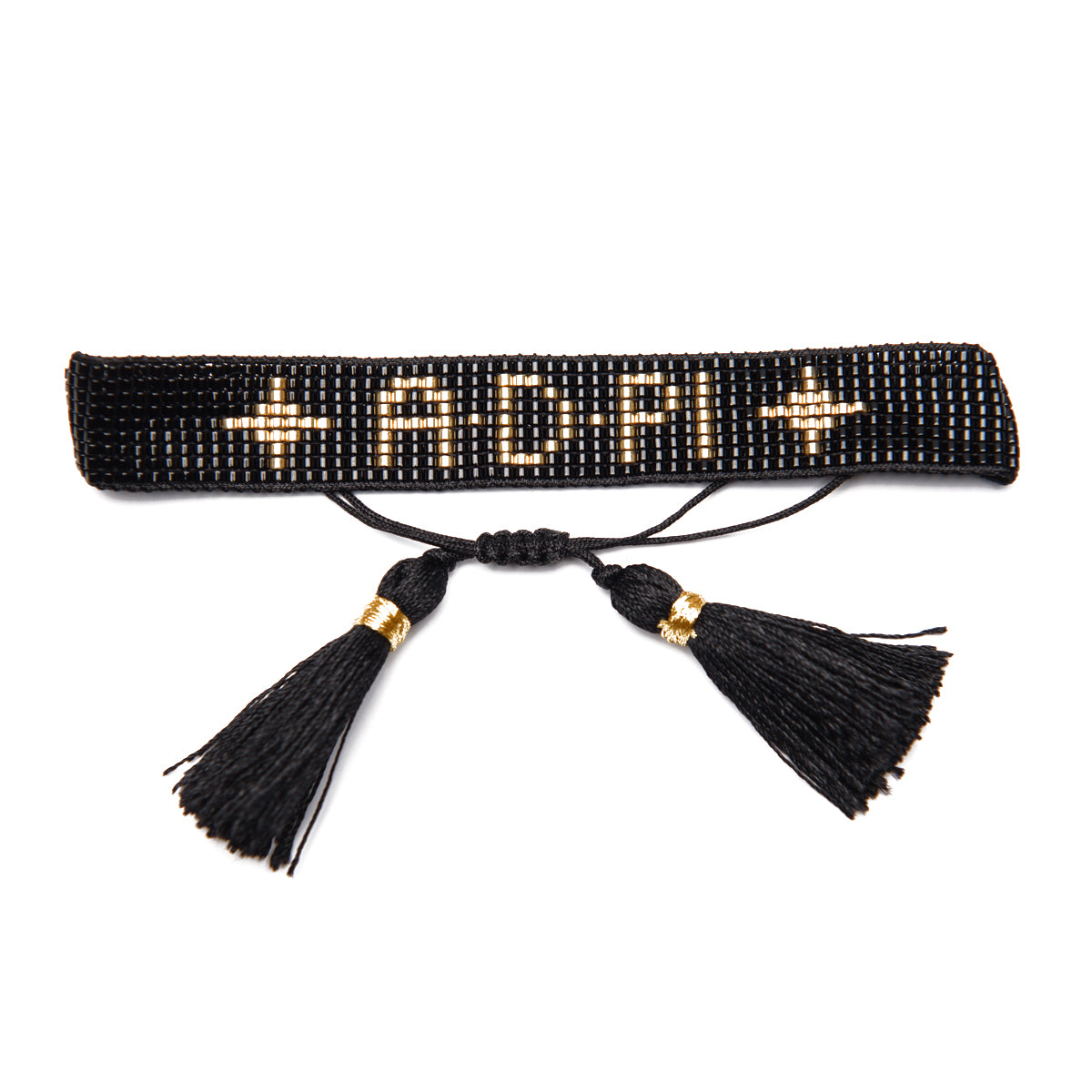 ADPi Black and Gold Metallic Beaded Bracelet