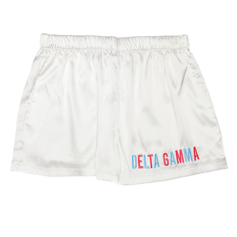 Delta Gamma Embroidered Satin Short
