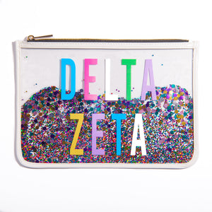 Delta Zeta Confetti Multi Color Cosmetic Bag