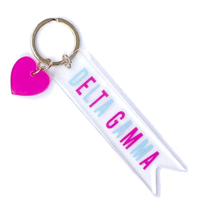 Delta Gamma Acrylic Heart Keychain