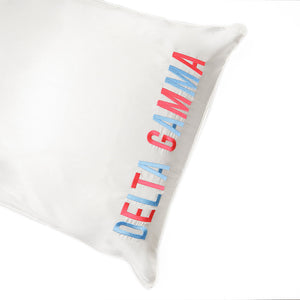 Delta Gamma Embroidered Satin Pillowcase