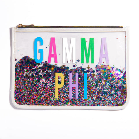 Gamma Phi Beta Confetti Multi Color Cosmetic Bag