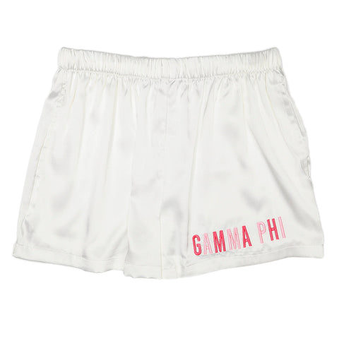 Gamma Phi Beta Embroidered Satin Short