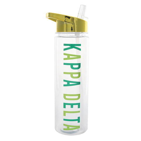 Kappa Delta Flip Top Water Bottle with Gold Lid