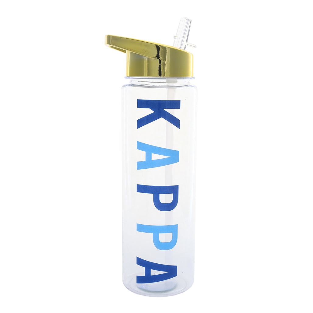Kappa Kappa Gamma Flip Top Water Bottle with Gold Lid