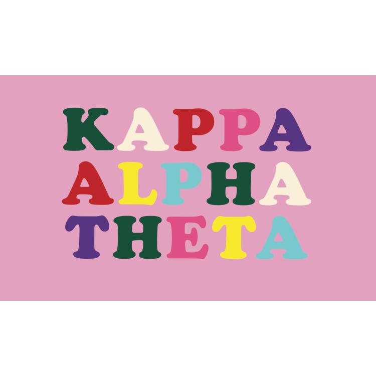 Kappa Alpha Theta Colorful Letter Flag