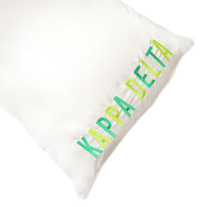 Kappa Delta Embroidered Satin Pillowcase