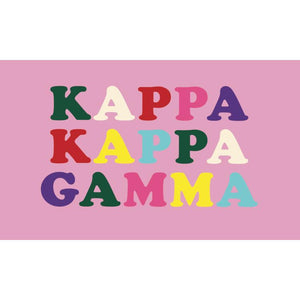 Kappa Kappa Gamma Colorful Letter Flag