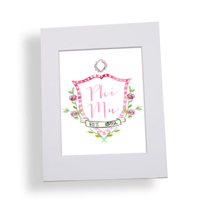 Phi Mu MOTIF Matted Print