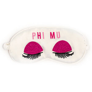 Phi Mu Embroidered Satin Sleep Mask