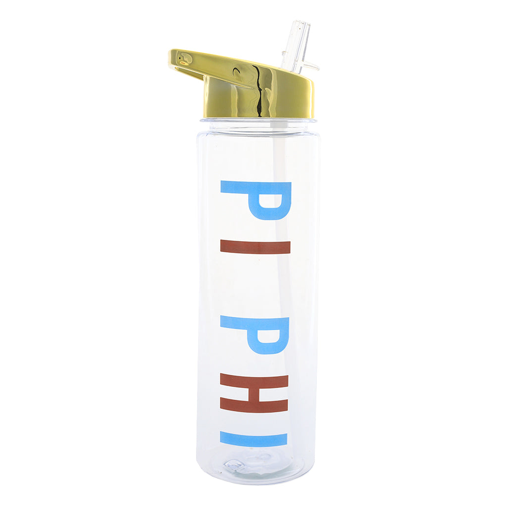 Pi Beta Phi Flip Top Water Bottle with Gold Lid