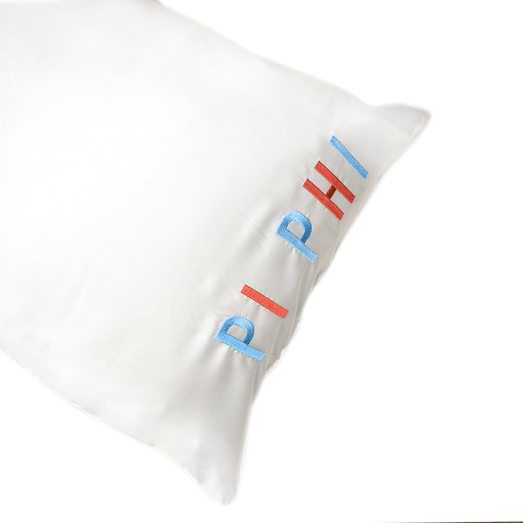 Pi Beta Phi Embroidered Satin Pillowcase