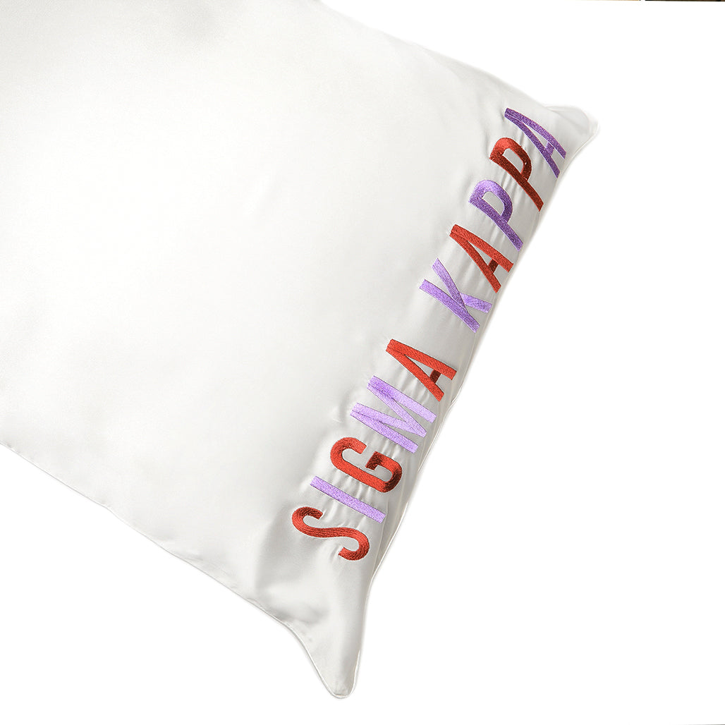 Embroidered Satin Pillowcase