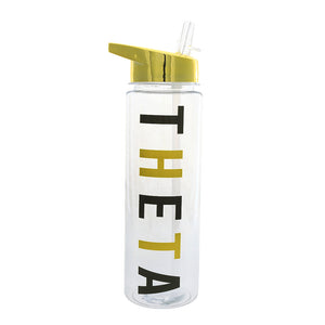 Kappa Alpha Theta Flip Top Water Bottle with Gold Lid