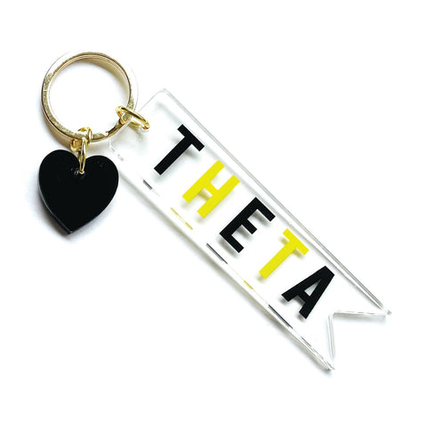 Kappa Alpha Theta Acrylic Heart Keychain