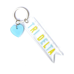 Tri-Delta Acrylic Heart Keychain