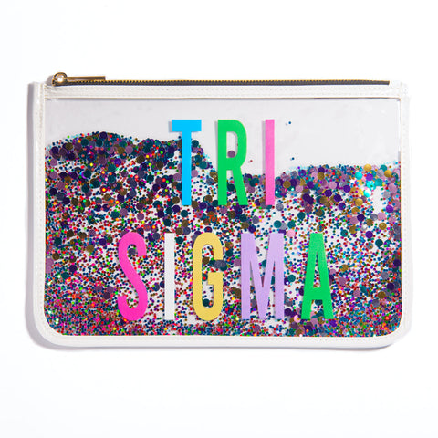 Tri-Sigma Confetti Multi Color Cosmetic Bag