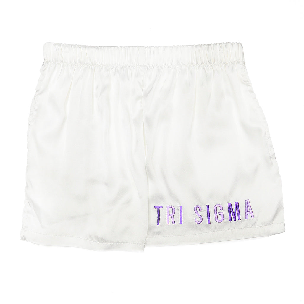 Embroidered Satin Short – Over The Moon Greek