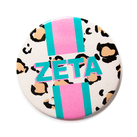 Zeta Tau Alpha CHEETAH Stripe Button