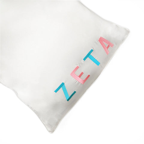 Zeta Tau Alpha Embroidered Satin Pillowcase