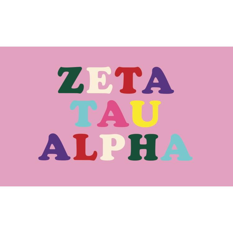 Zeta Tau Alpha Colorful Letter Flag