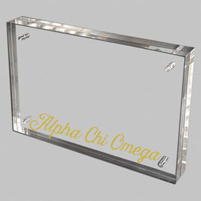 Alpha Chi Omega Acrylic Frame with Gold Foil Lettering