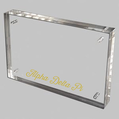 Alpha Delta Phi Acrylic Frame with Gold Foil Lettering