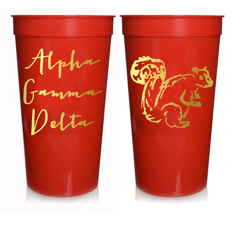 Alpha Gamma Delta Gold Foil Stadium Cup