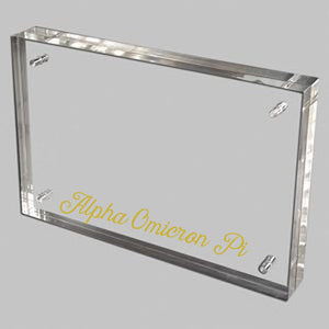 Alpha Omicron Pi Acrylic Frame with Gold Foil Lettering