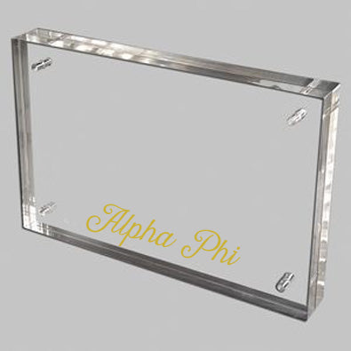 Alpha Phi Acrylic Frame with Gold Foil Lettering