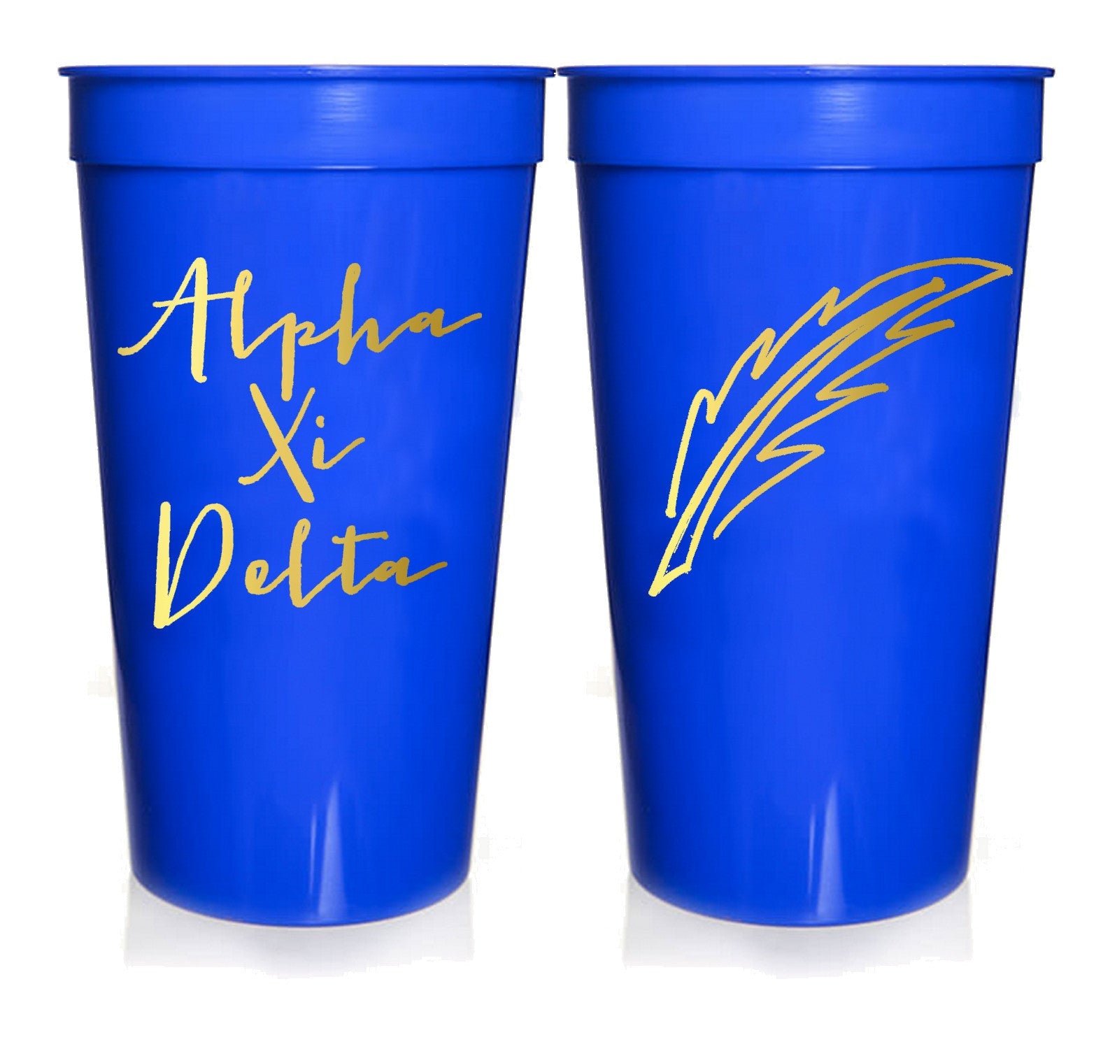 Alpha Xi Delta Gold Metallic Printed Stadium Cup