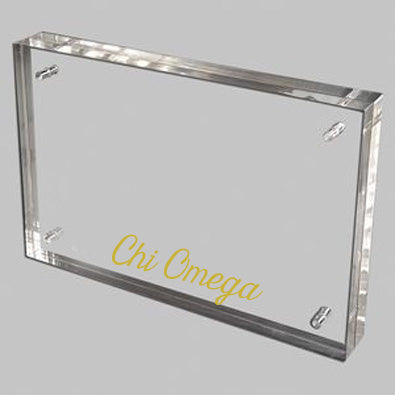 Chi Omega Acrylic Frame with Gold Foil Lettering