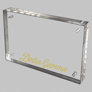 Delta Gamma Acrylic Frame with Gold Foil Lettering