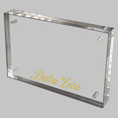 Delta-Zeta Acrylic Frame with Gold Foil Lettering