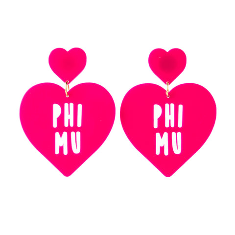 Phi Mu Sweet Heart Earring