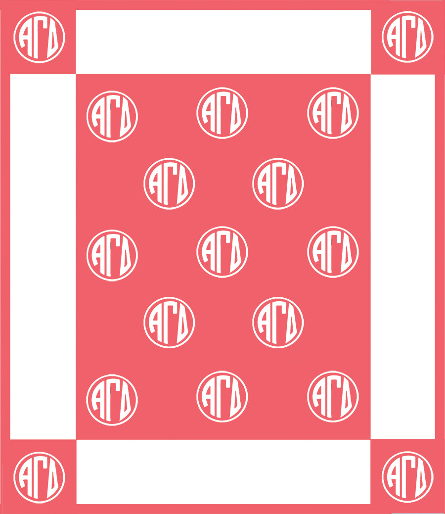 Alpha Gamma Delta Circle Monogram Blanket